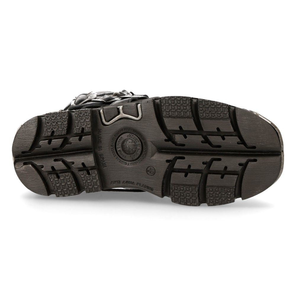 Новые рокерские мотоциклетные ботинки New Rock Flame Accented из черной/серебристой кожи - 107-S2 — фото 2