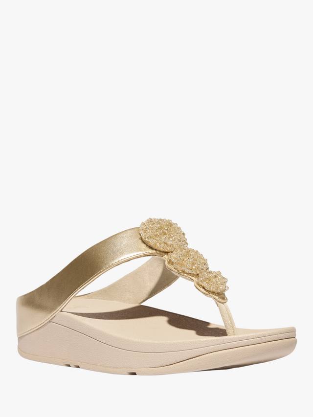 Сандалии на пуговицах из бисера fino FitFlop, золотой — фото 2