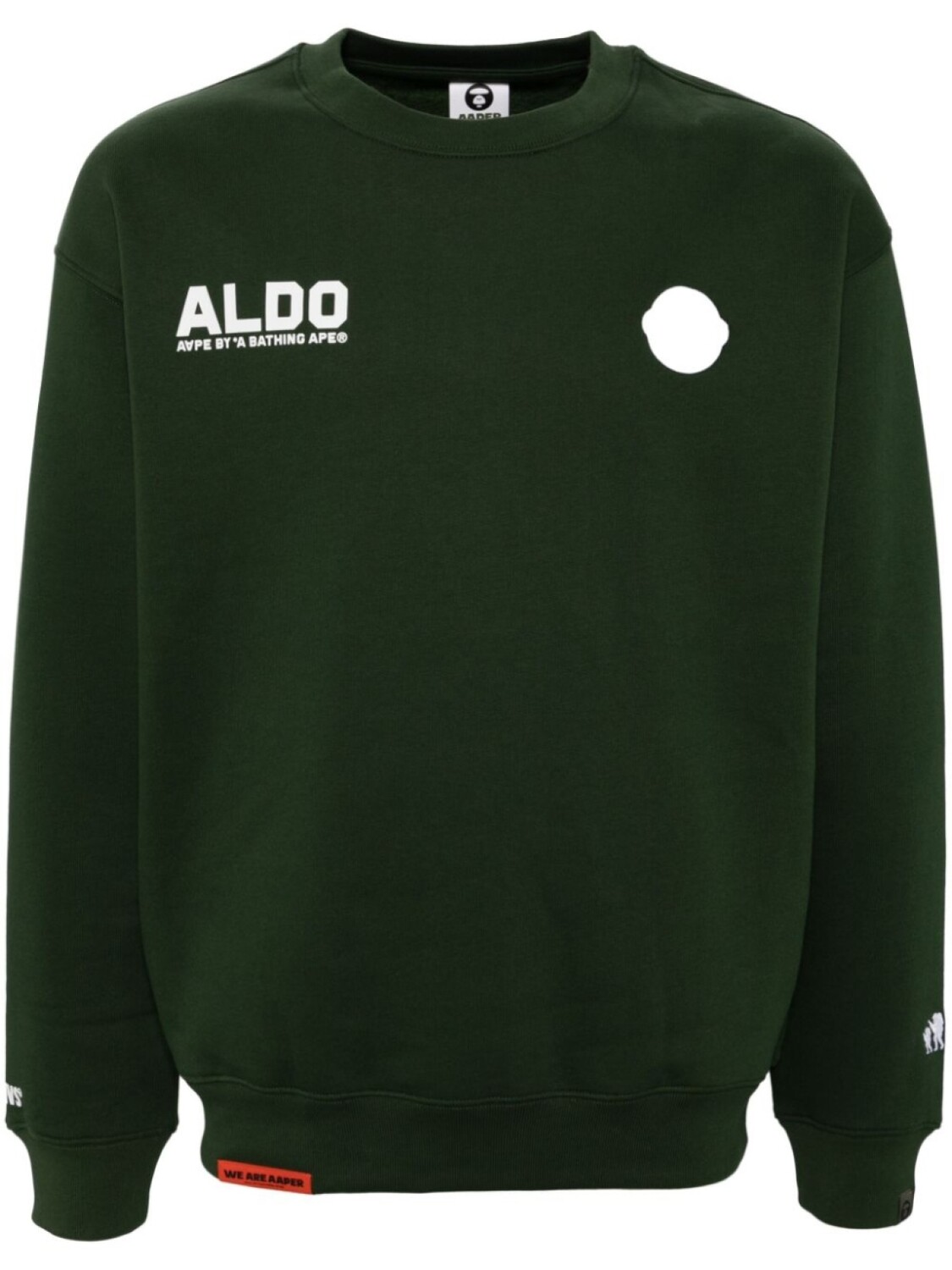 

AAPE BY *A BATHING APE толстовка с круглым вырезом и логотипом, зеленый