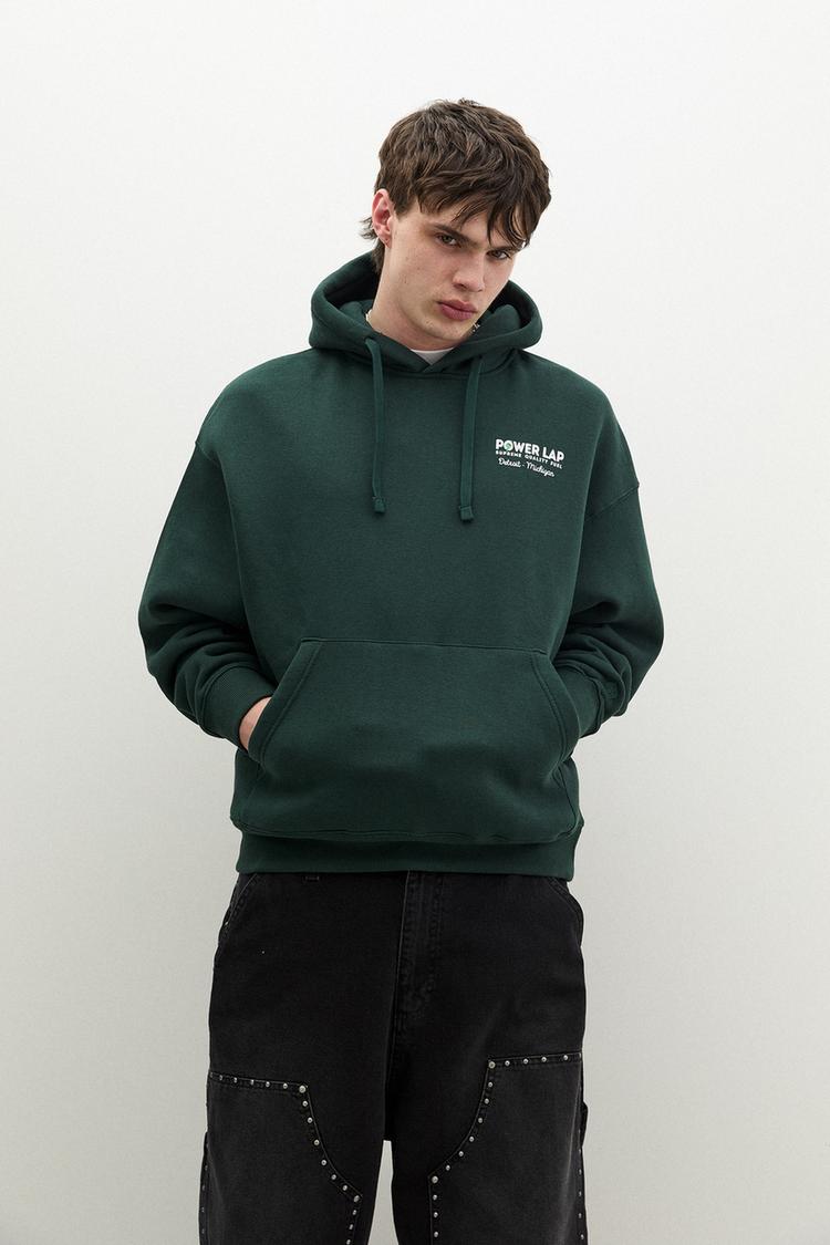 

Толстовка с графическим принтом Pull And Bear, зеленый