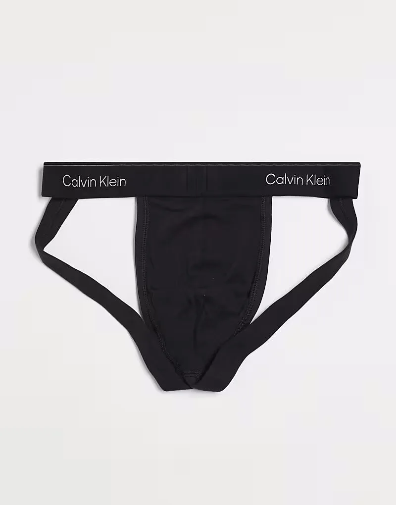Трусы-бандажи Calvin Klein Icon Cotton Stretch, комплект из 3 штук, черные, с цветными поясами с логотипом — фото 3
