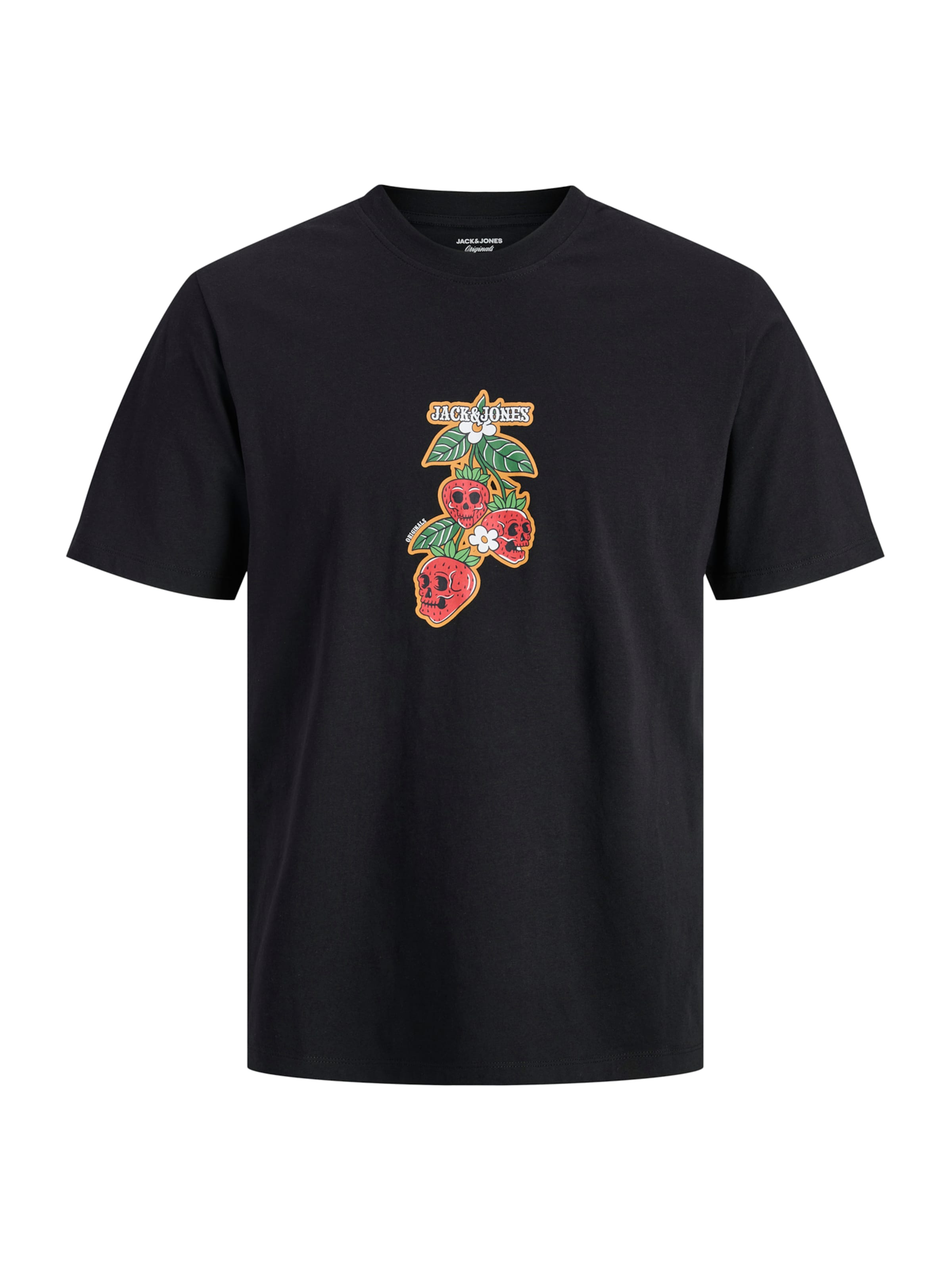 

Jack & Jones Plus Футболка 'JORCATSKILLS' в черном цвете