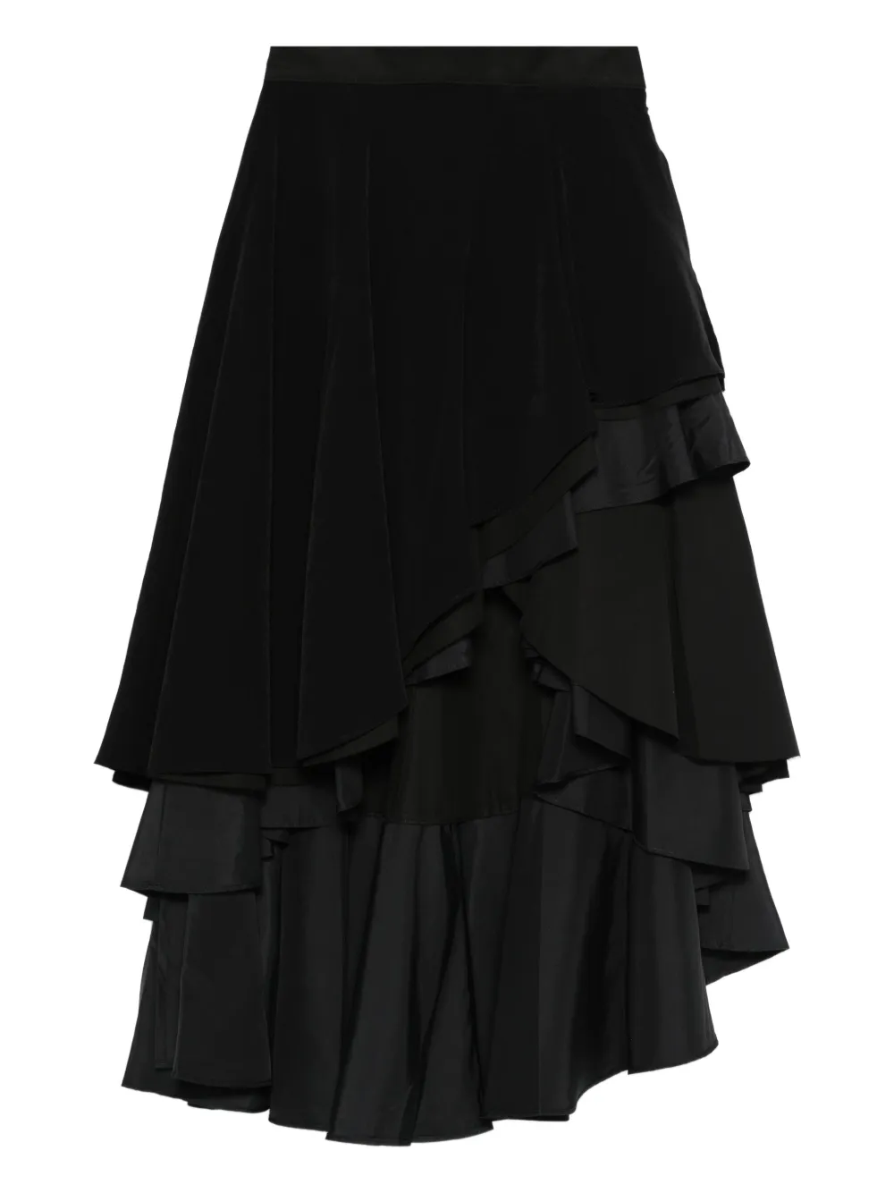 

Юбка асимметричного кроя с оборками Yohji Yamamoto, черный