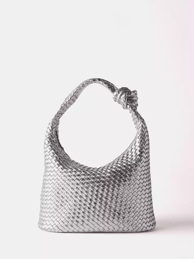 

Сумка Mint Velvet Willow Woven Knot Handle Grab, серебряный