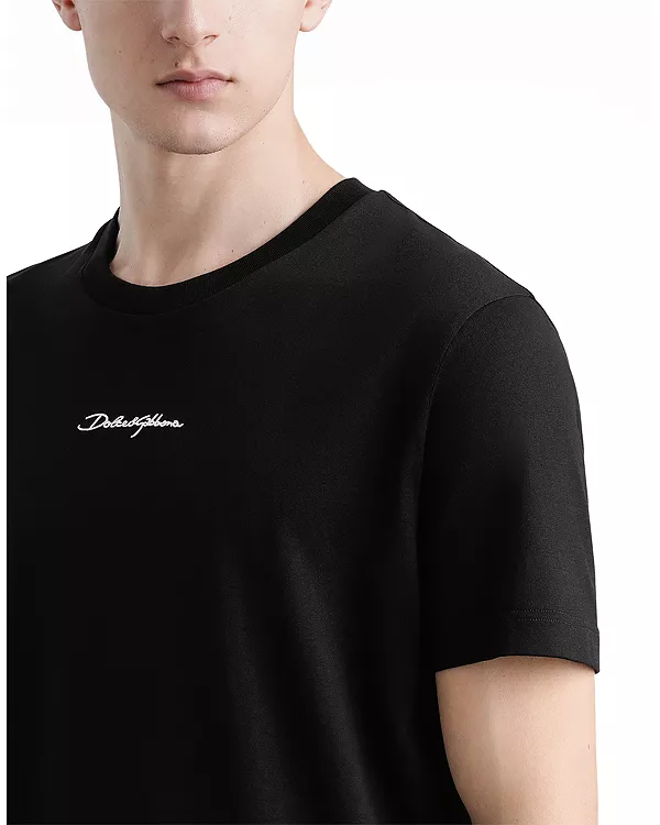 Футболка с коротким рукавом и логотипом Dolce & Gabbana, черный — фото 4