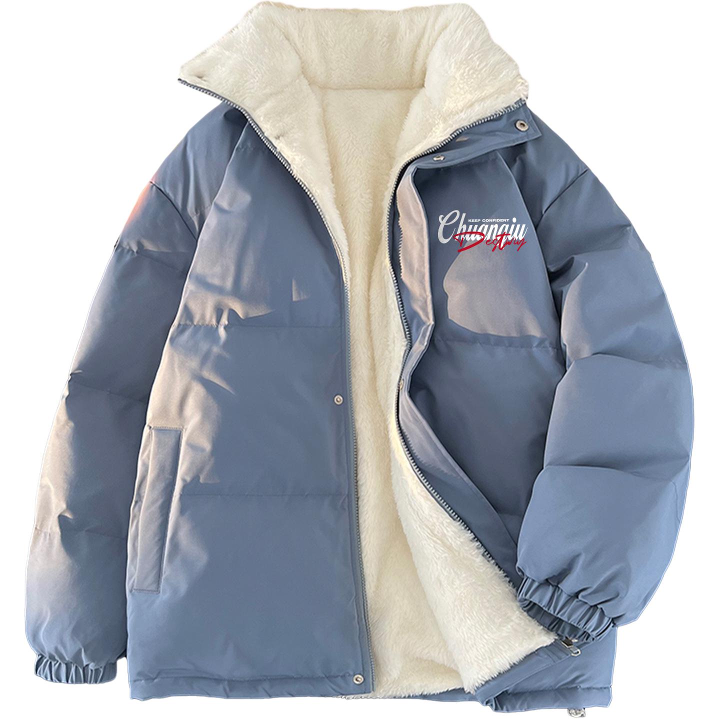 

Пуховик Unisex Stand Collar на флисе HUANQIU, moonсветло-синий