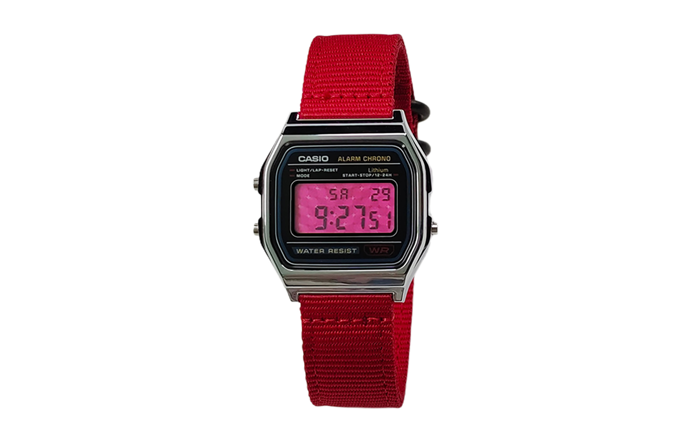 

Casio Часы Retrofit Series с кварцевым механизмом, нейлоновым ремешком, унисекс, черный циферблат