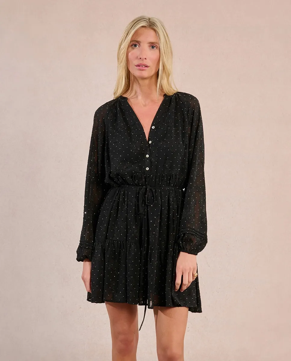 

Платье с рукавом три четверти, с кружевными деталями и складками Molly Bracken, черный