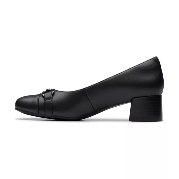 Айридесса эрин женские кожаные туфли на устойчивом каблуке Clarks, цвет black leather — фото 3