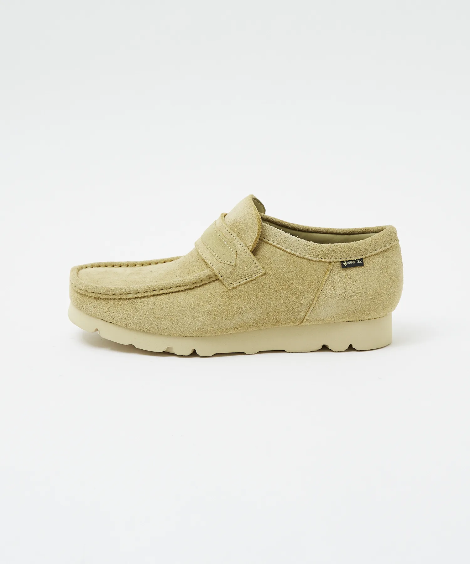 Унисекс кожаные кроссовки-лоферы Clarks Wallabee Loafer GTX бежевые — фото 3