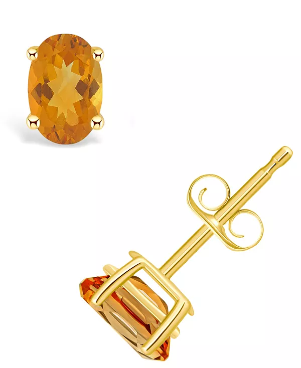 

Серьги-Гвоздики с цитрином (7/8 карата) из 14-каратного желтого золота или 14-каратного белого золота Macy'S, gold