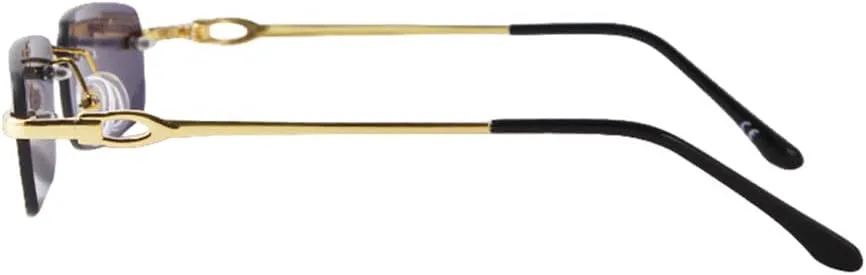 

Винтажные прямоугольные солнцезащитные очки без оправы для мужчин, очки с прозрачными линзами, женские солнцезащитные очки без оправы, SUN646 Generic, C2