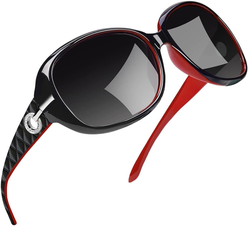 

Женские поляризованные солнцезащитные очки UV400 в ретро-оправе «бриллиантовая бабочка», модные солнцезащитные очки для путешествий, черные с красным, CN MTZJH, One Color