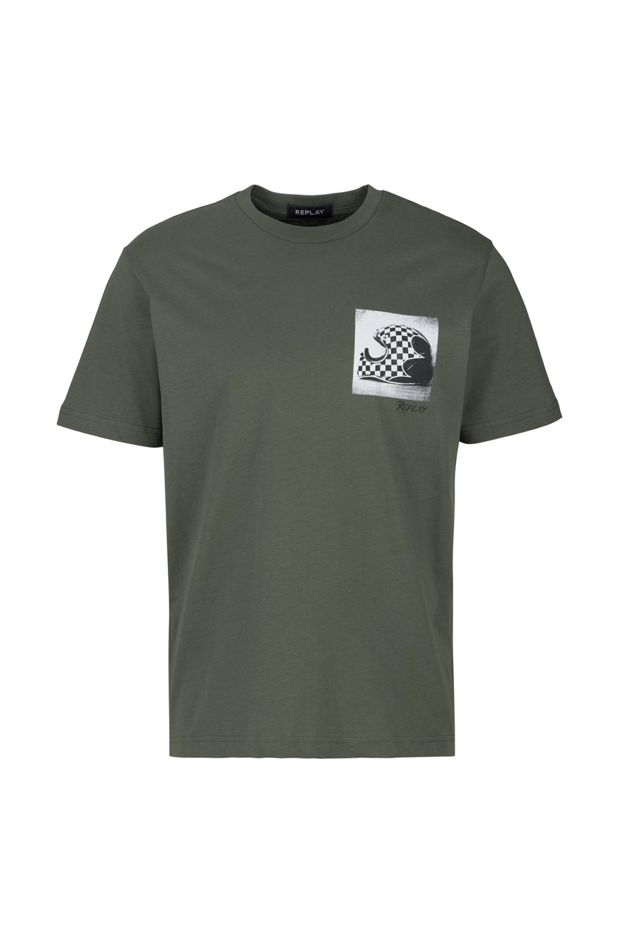 

Футболка Replay Print T-shirt, Military/Khaki