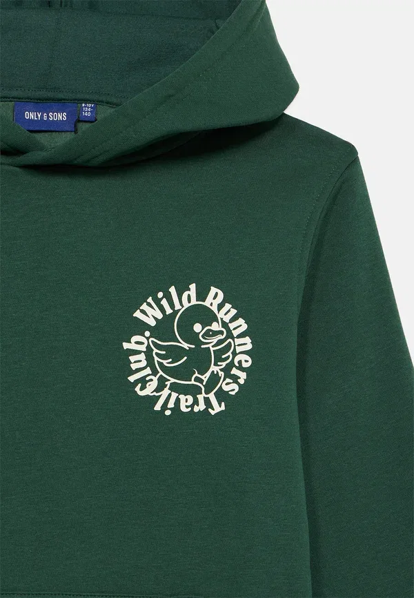 Толстовка Only & Sons Junior Osjdaniel text life reg ls hoodie, зелёный/берёзовый — фото 3