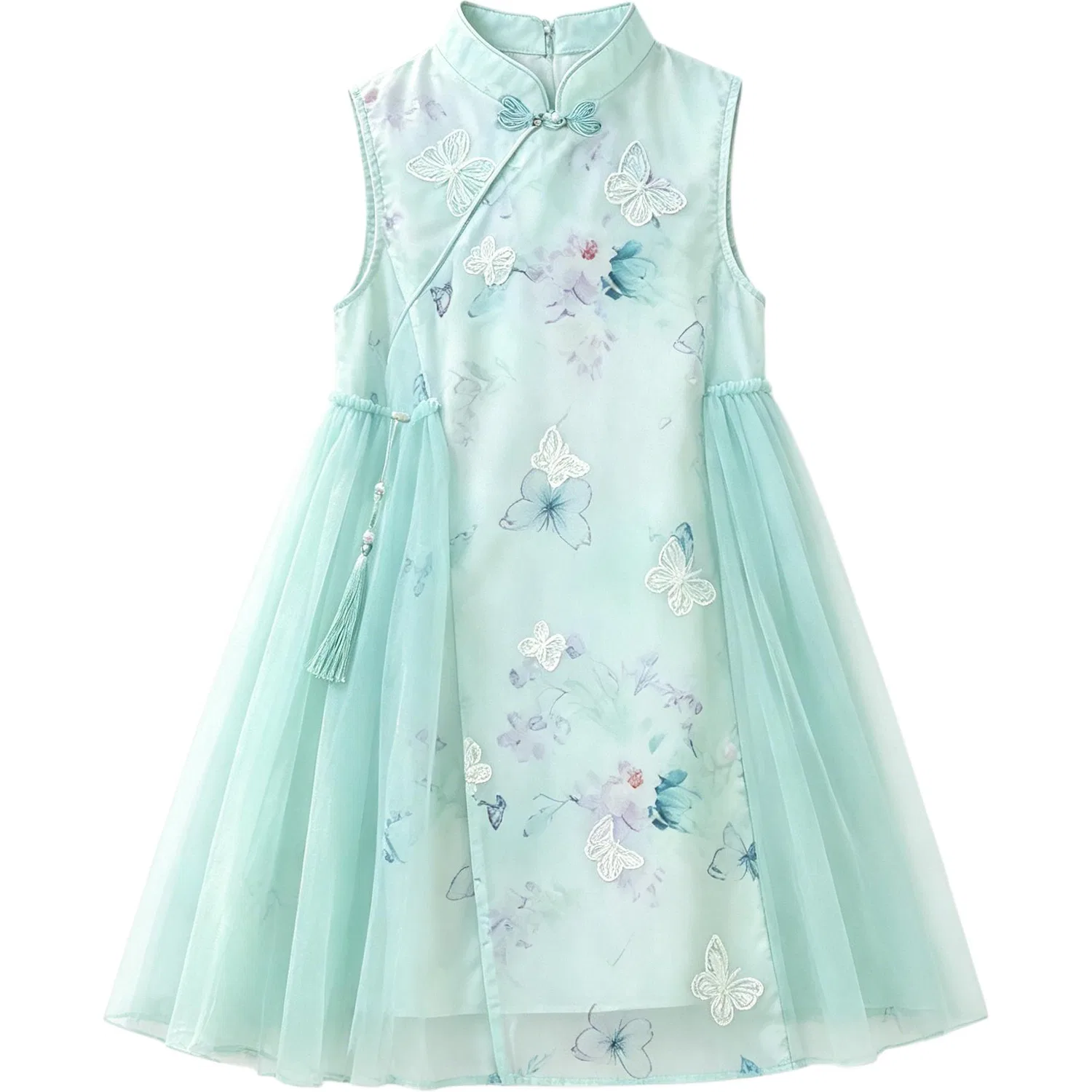 Платье миди с воротником-стойкой Disney Kids Light Blue