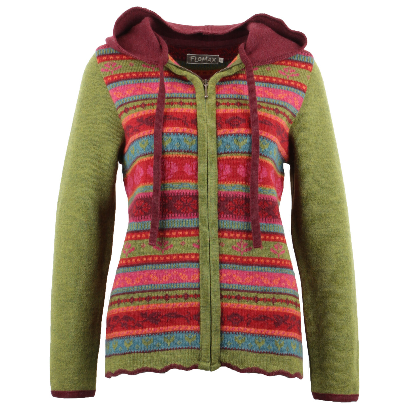 

Шерстяная куртка Flomax Women's Kapuzen Jacke Jolanda, цвет Farn/Burgunder