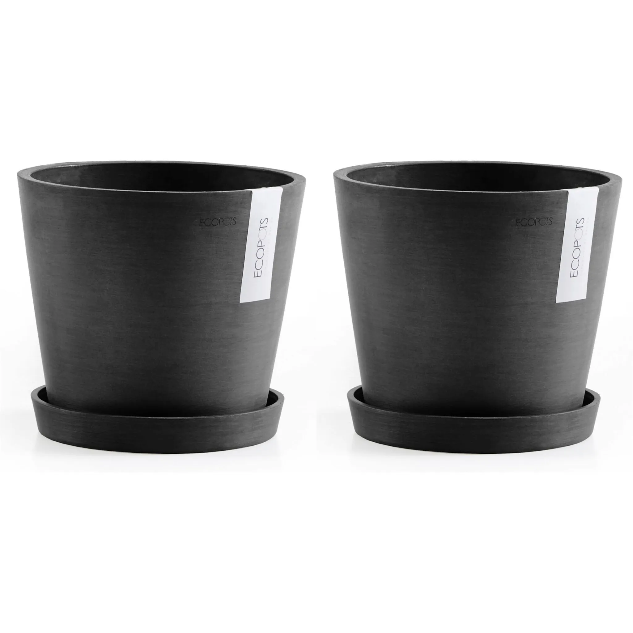 

Цветочный горшок ECOPOTS «Амстердам» (набор, 2 шт.), с подходящим блюдцем, темно-серый