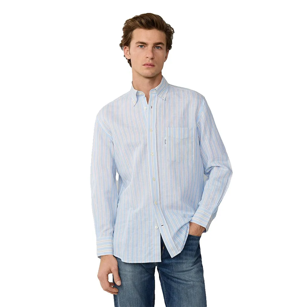 

Рубашка с длинным рукавом Façonnable FM302190 из льна, синий