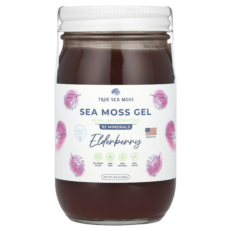 

True Sea Moss, Гель с морским мохом, бузина, 453 г (16 жидк. унц.)