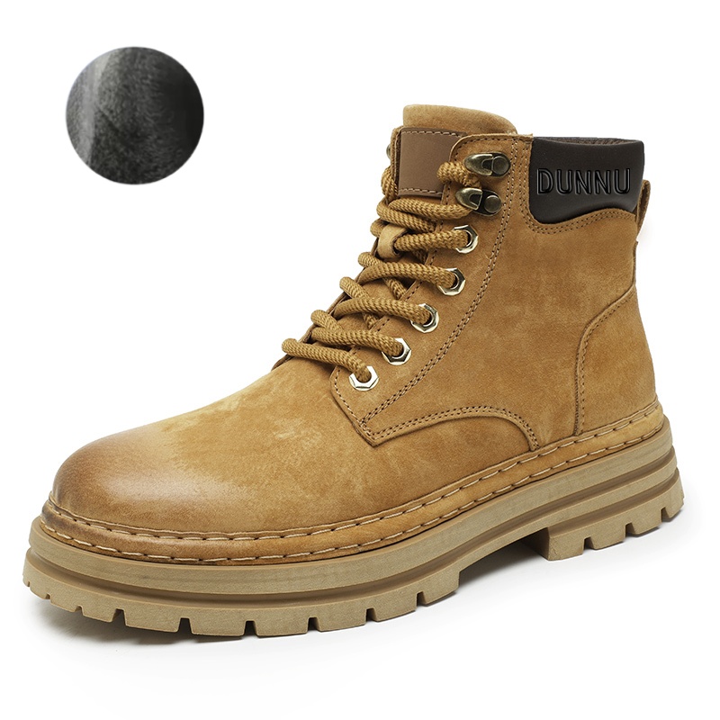 

Dunnu Мужские зимние ботинки Martin коричнево-хаки с флисовой подкладкой, цвет Khaki, Fleece-Lined