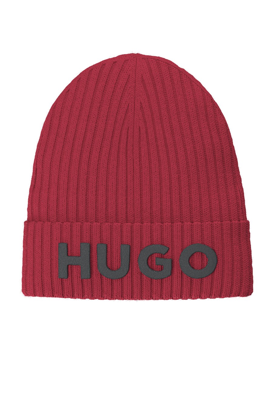 

Шапка HUGO Beanie, темно-красный