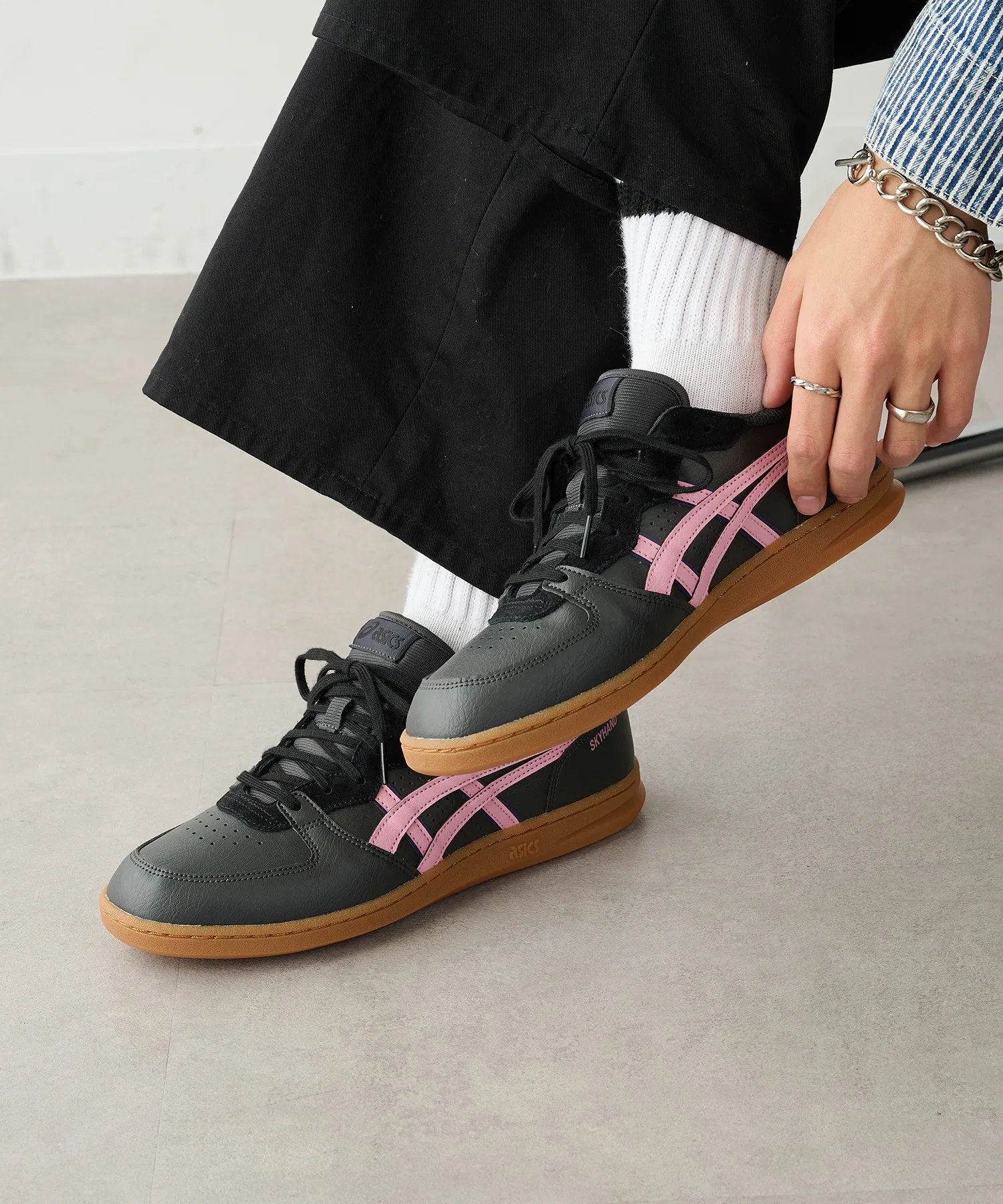 Унисекс кроссовки SKYHAND OG из натуральной кожи ASICS белые — фото 3