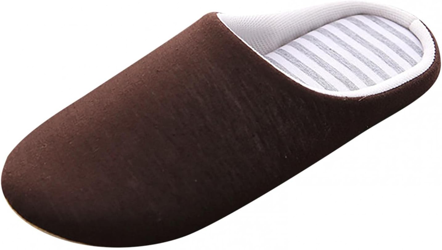 

Тапочки Aniywn для мужчин и женщин с эффектом памяти, удобные тапочки из хлопковой смеси с закрытым носком, домашние тапочки на выход, 02coffee