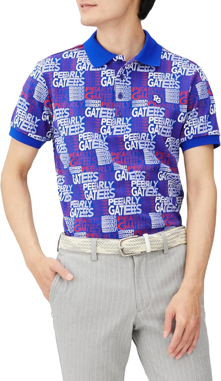 

Мужская поло-рубашка PEARLY GATES с коротким рукавом (влагоотводящая, быстросохнущая, с градиентным логотипом) / для гольфа / 053-4160313, синий