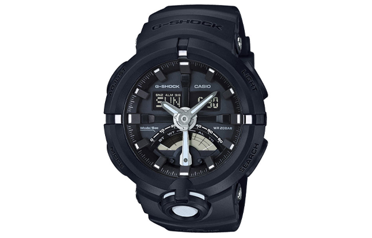 

CASIO Мужские часы GA-500-1A с двойным жидкокристаллическим/аналоговым дисплеем, черные