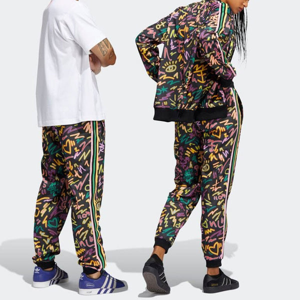 Брюки men's originals geometry pattern full print printing stripe casual pants/trousers multicolor Adidas, мультиколор — фото 4