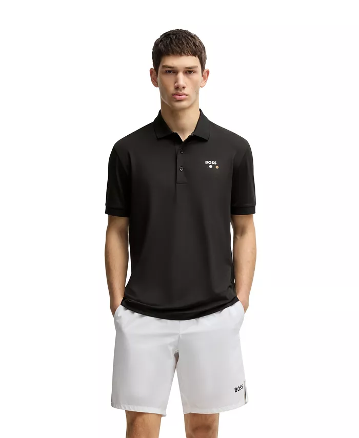 

Мужская поло Paddy Regular Fit из стретч-пике Hugo Boss, черный
