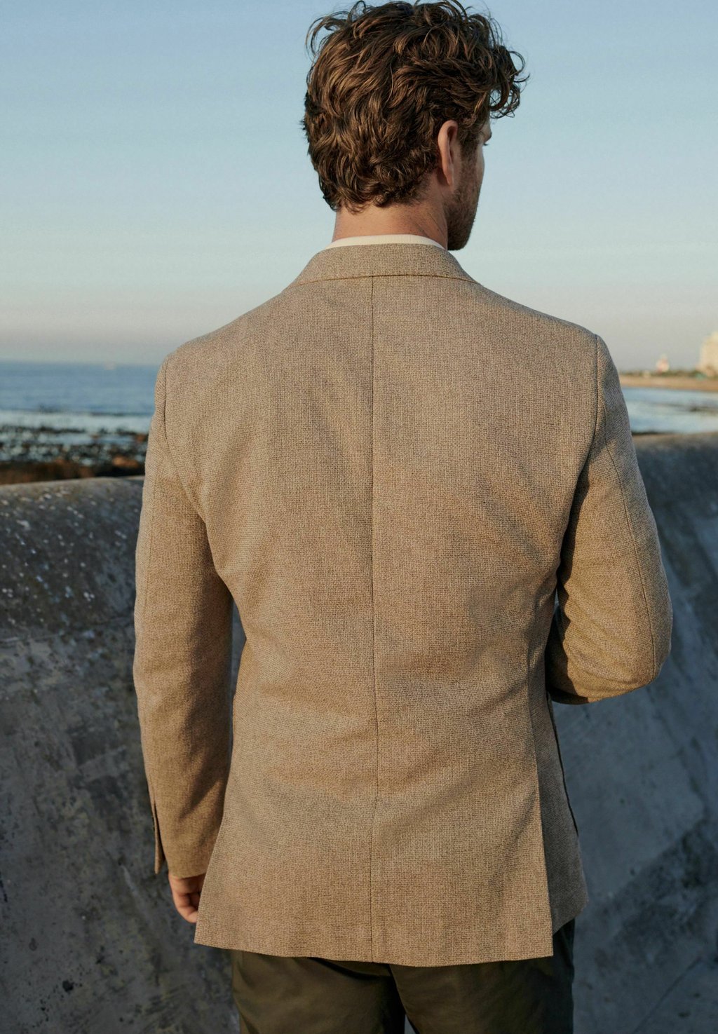 Пиджак-блейзер NOVA FIDES ITALIAN TEXTURED SLIM FIT Next, бежевый — фото 4