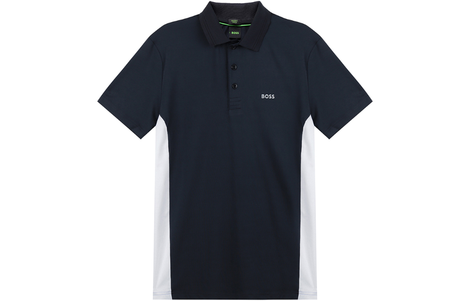 

Футболка поло с короткими рукавами мужская темно-синяя HUGO BOSS