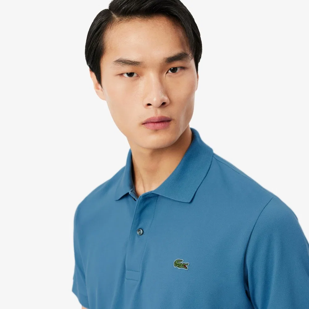 Футболка-поло Lacoste мужская классическая синий — фото 3