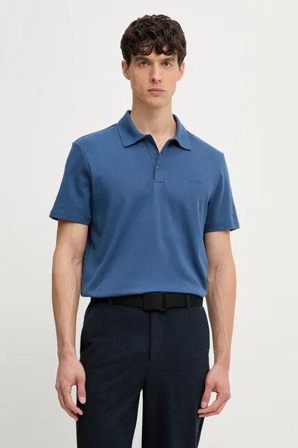 Поло классическое с застежкой Calvin Klein, синий