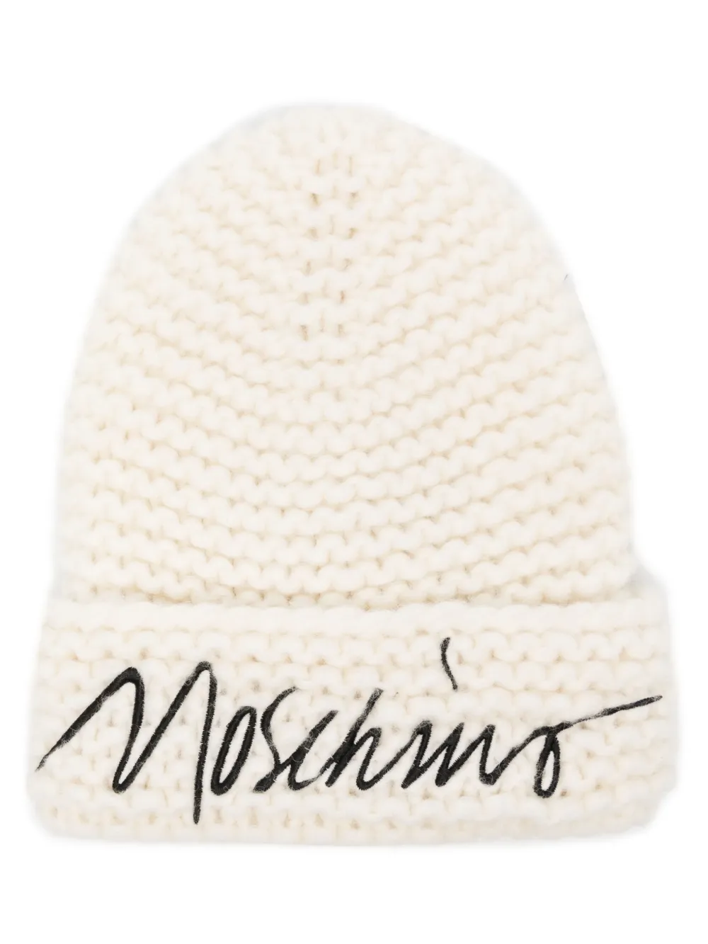 

Шапка бини с вышитым логотипом Moschino, белый