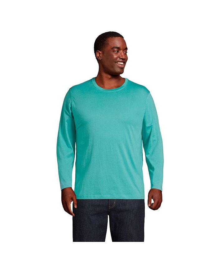 

Мужская футболка Supima с длинными рукавами Lands' End, цвет Teal shadow