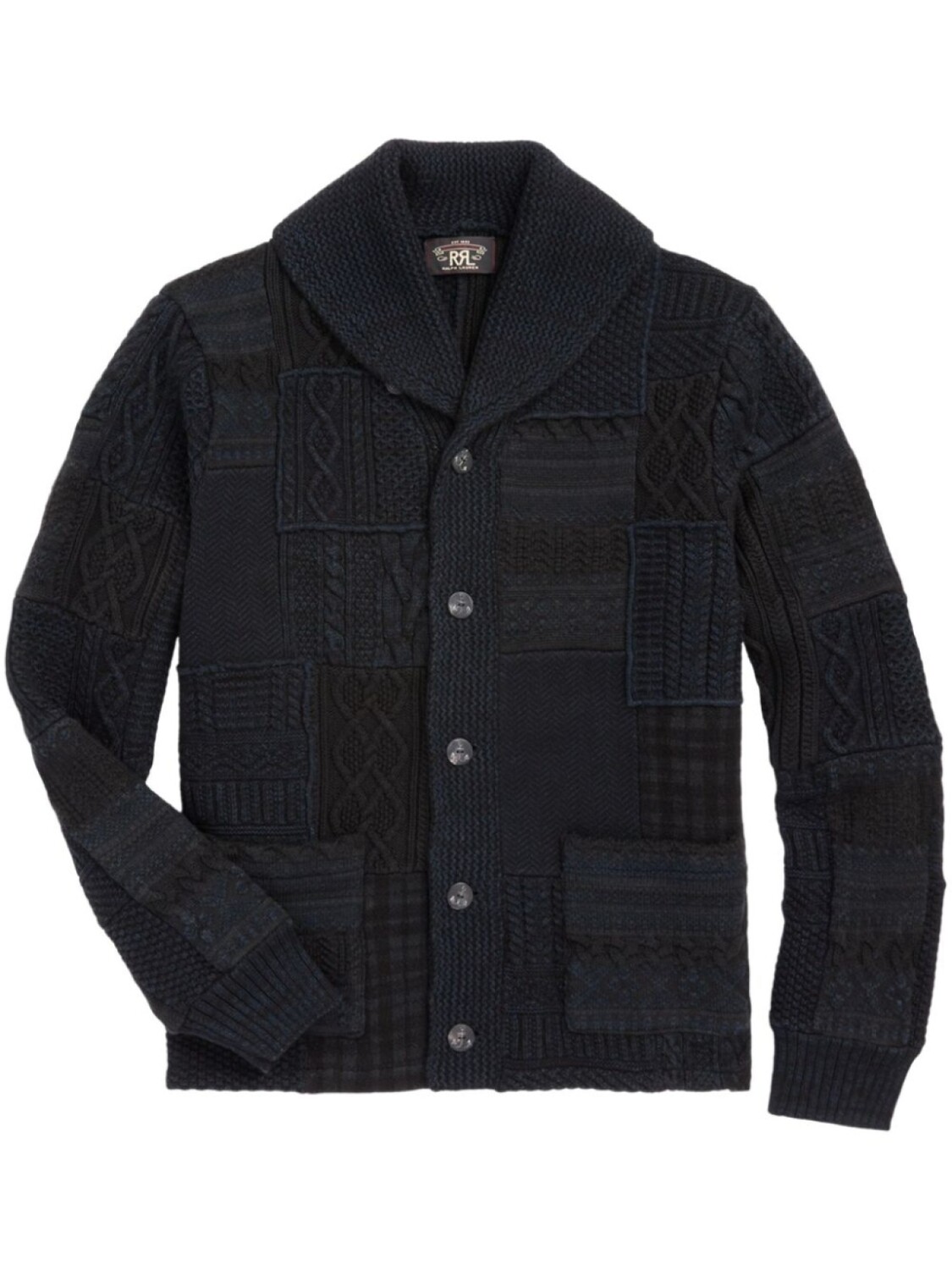 

Ralph Lauren RRL кардиган в технике пэчворк, черный