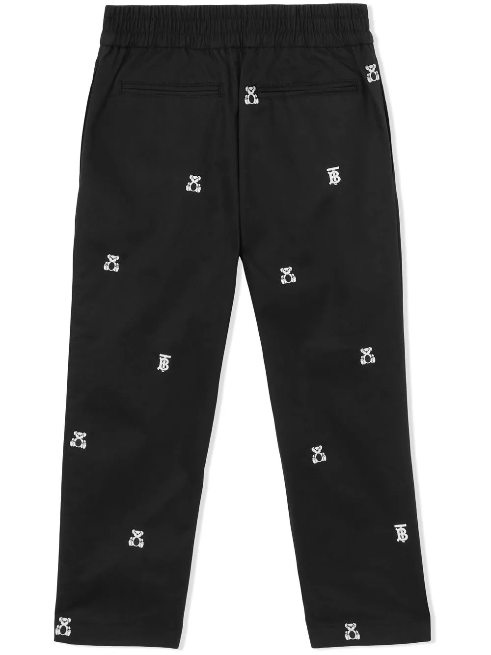 Прямые брюки с вышивкой Thomas Bear BURBERRY KIDS, черный — фото 2
