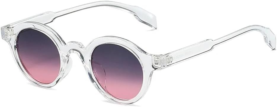 

Маленькие круглые женские солнцезащитные очки в стиле панк с градиентным покрытием UV400 для занятий спортом на открытом воздухе, бега и езды на велосипеде LXLHWN, Clear Gray Pink