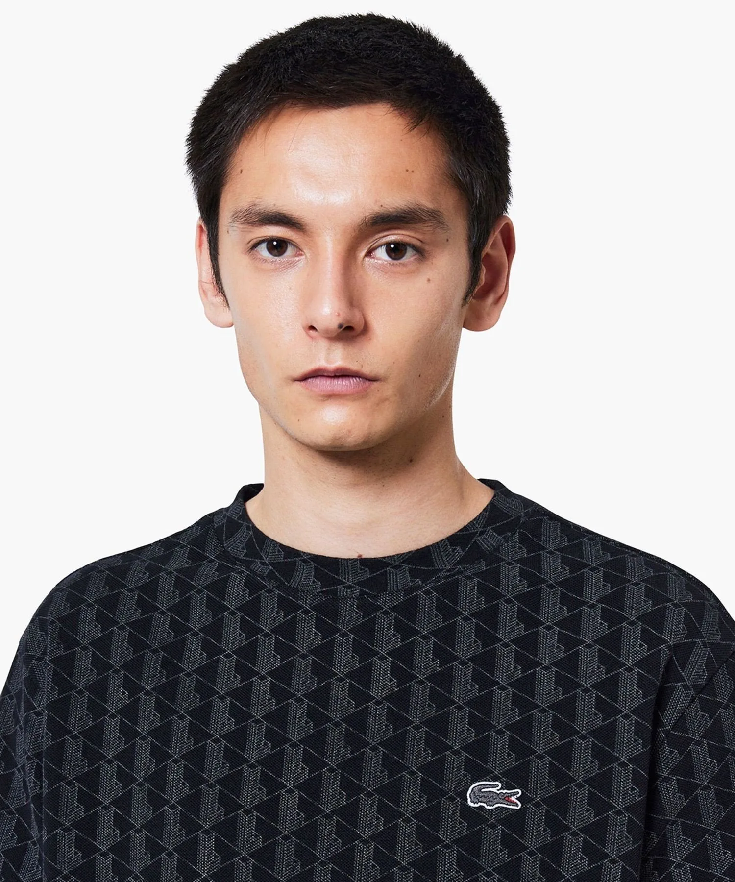Футболка с короткими рукавами из ткани пике цвета индиго с монограммой LACOSTE, Black — фото 3