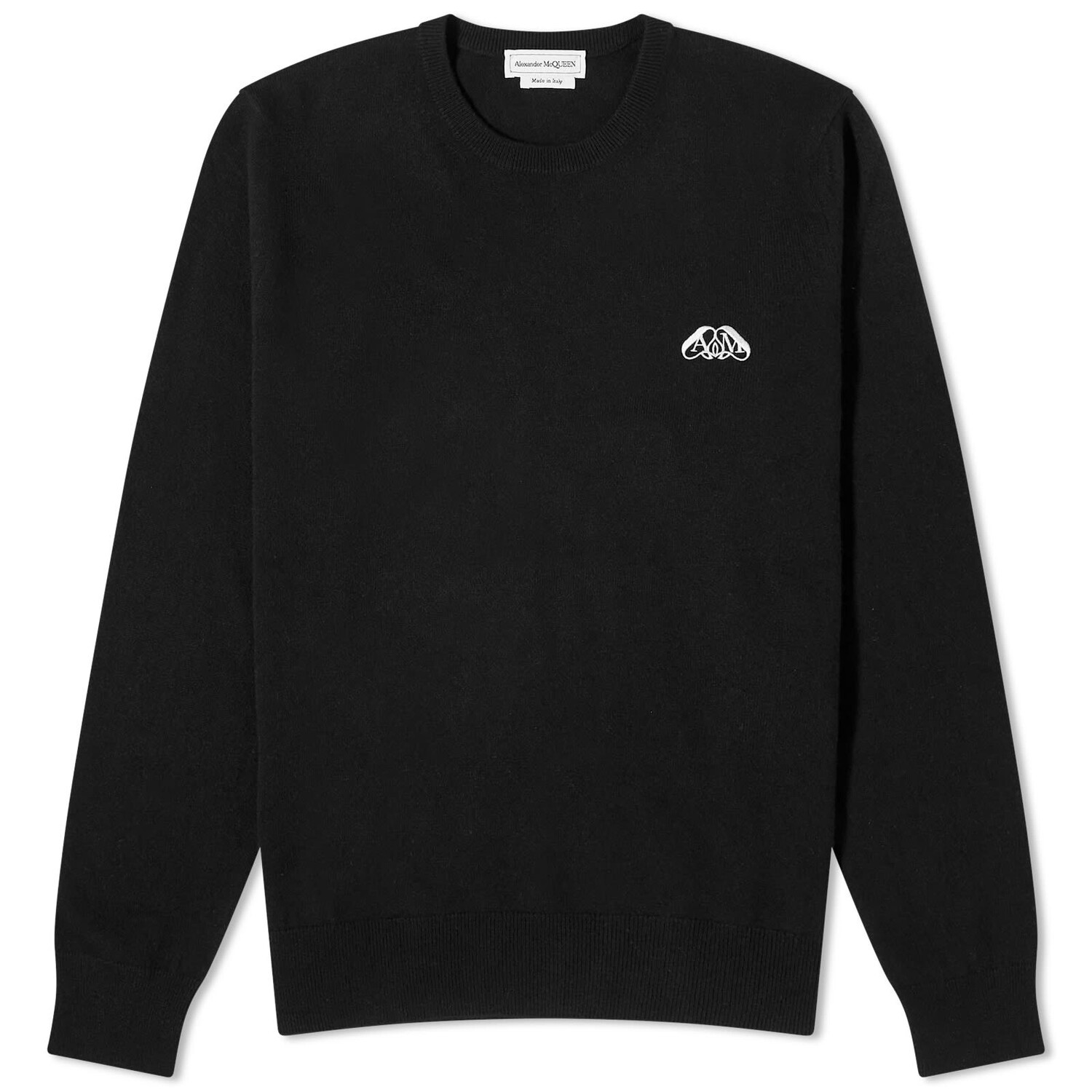 

Свитер Alexander Mcqueen Embroidered Cashmere Crew Neck Jumper, цвет Black& Ivory