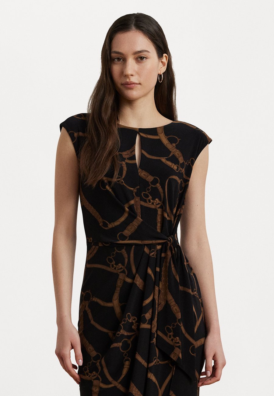 

Платье Lauren Ralph Lauren Belting Print Jersey Tie Front Dress, Black
