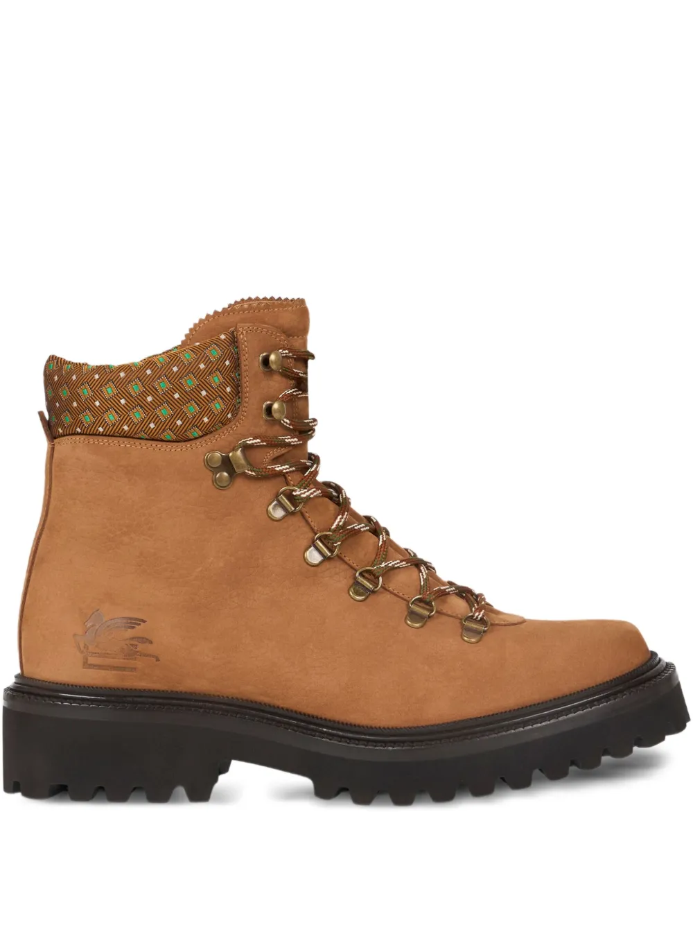 

Ботинки на шнуровке со вставкой Etro, коричневый