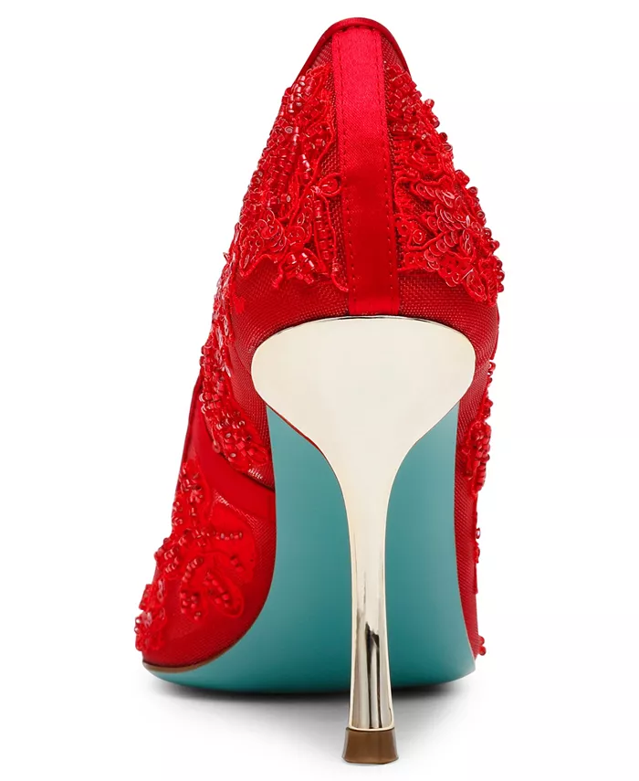 Женские туфли-лодочки Jenii с острым носом и сетчатой стелькой Betsey Johnson, красный — фото 3