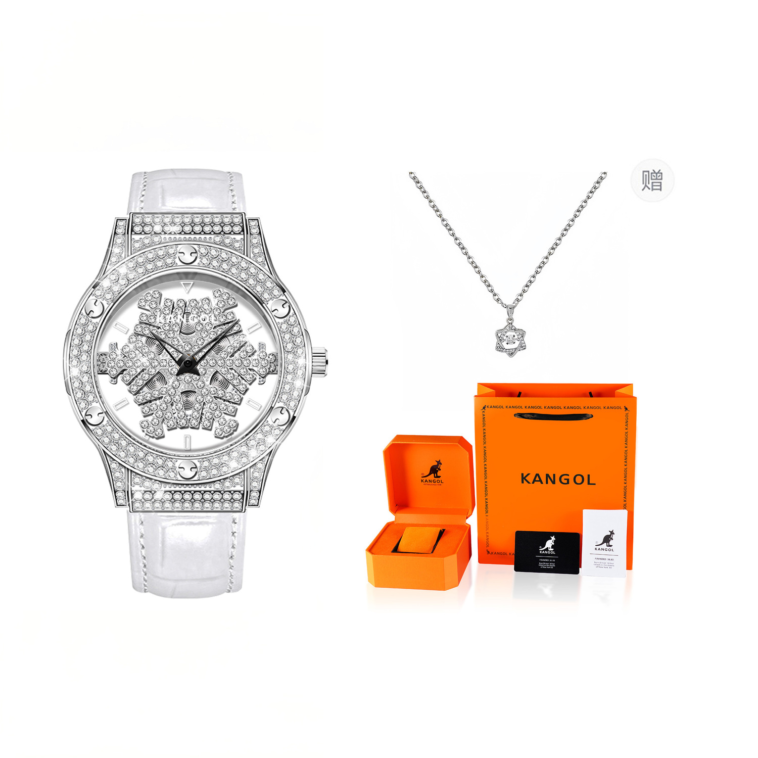 

Снежинка кварцевый механизм ремешок из коровьей кожи женские часы вырезной циферблат KANGOL, Оранжевый, Снежинка кварцевый механизм ремешок из коровьей кожи женские часы вырезной циферблат KANGOL