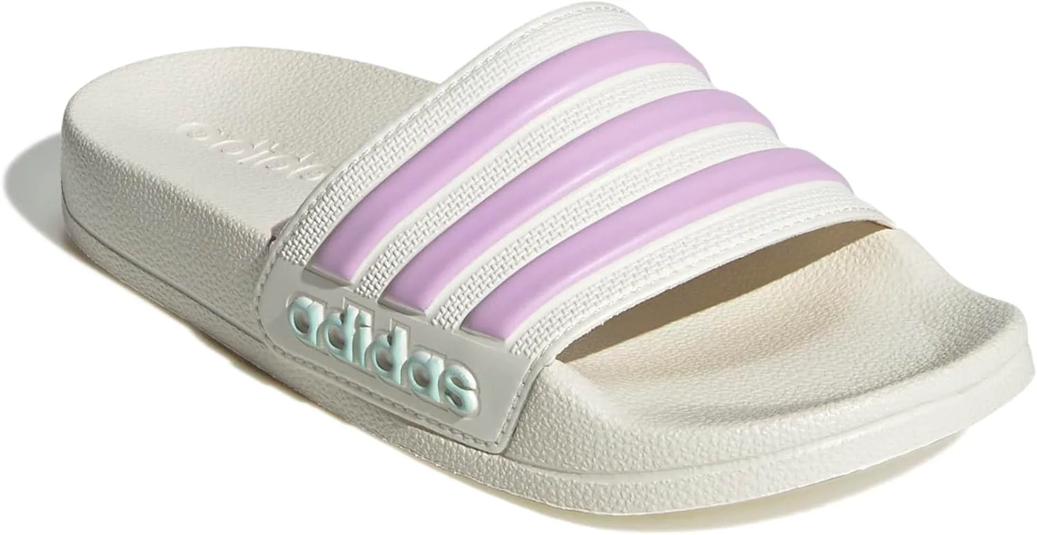 Шлепанцы для душа Adidas Kids Adilette, кремовый/сиреневый/мятный — фото 2