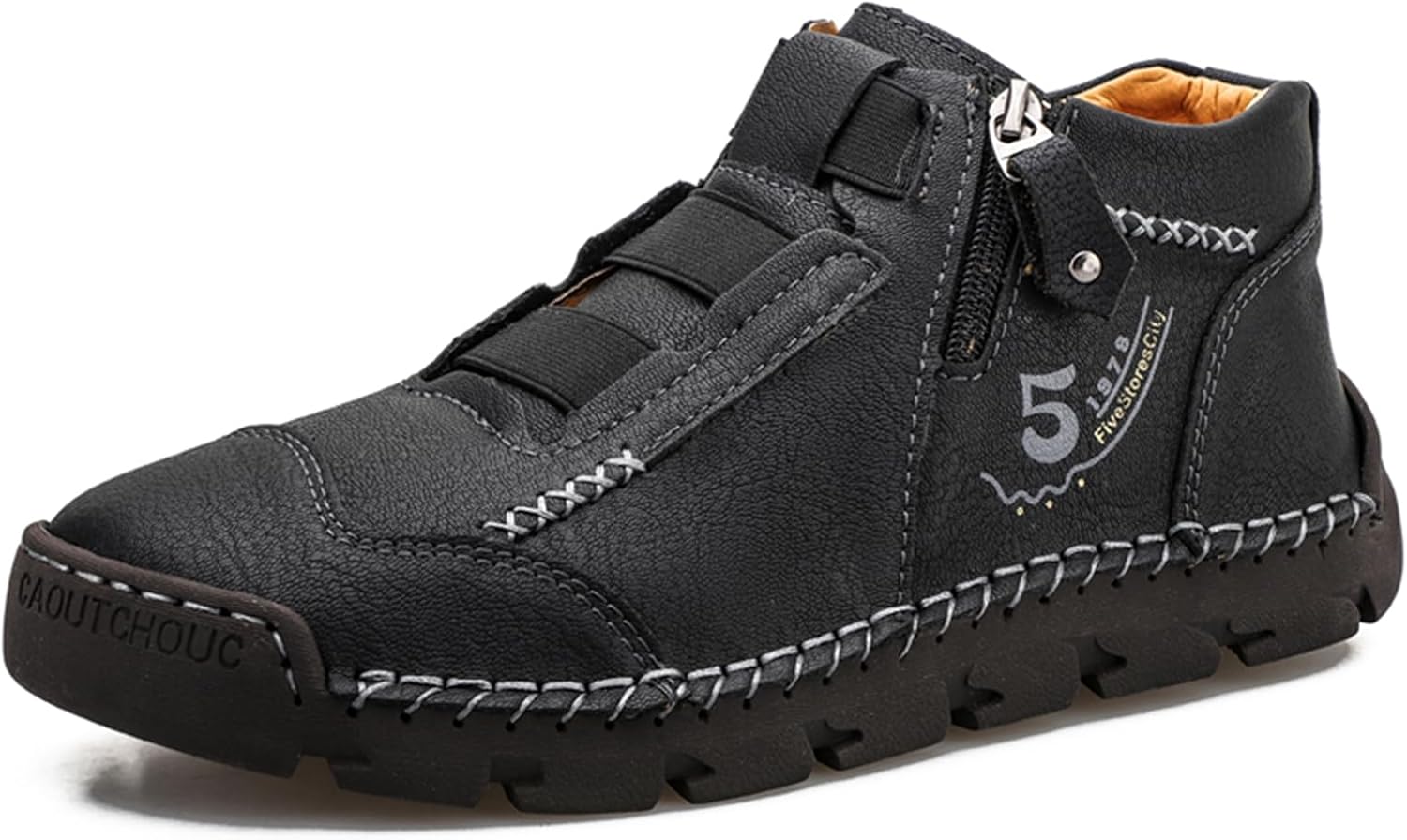 

Мужские кожаные повседневные туфли Удобные модные кроссовки Лоферы Легкие офисные ходовые и водительские туфли для мужчин Abborora, черный