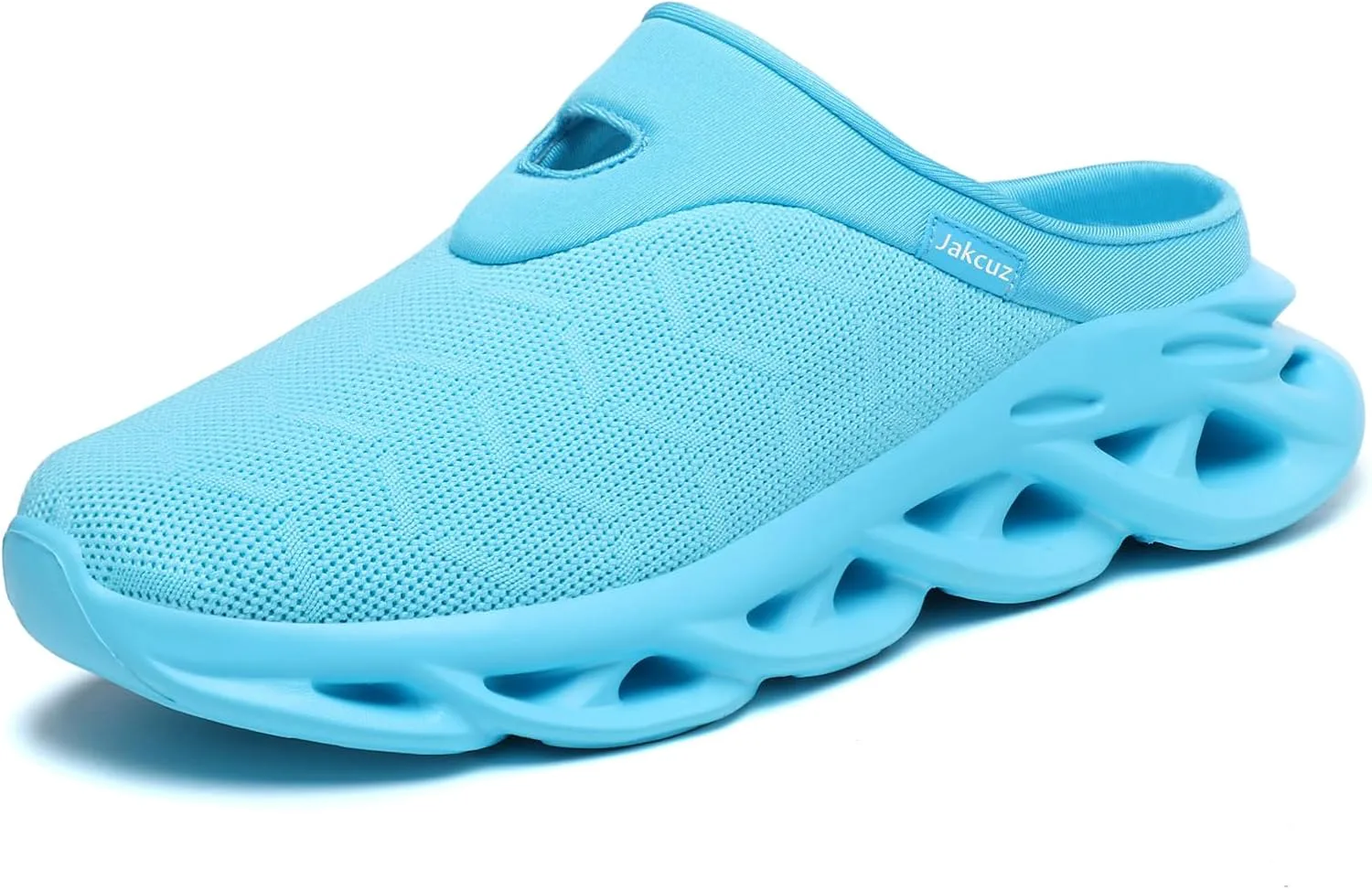 Jakcuz Men Slip On Mules Легкие кроссовки с открытой пяткой Дышащие прогулочные туфли, синий